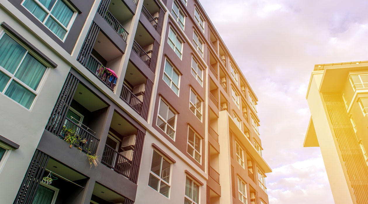 Exterior of a condo building